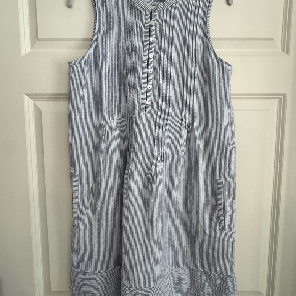 Faherty Blue Striped Dress S